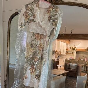 Floral Print Dress with Shawl